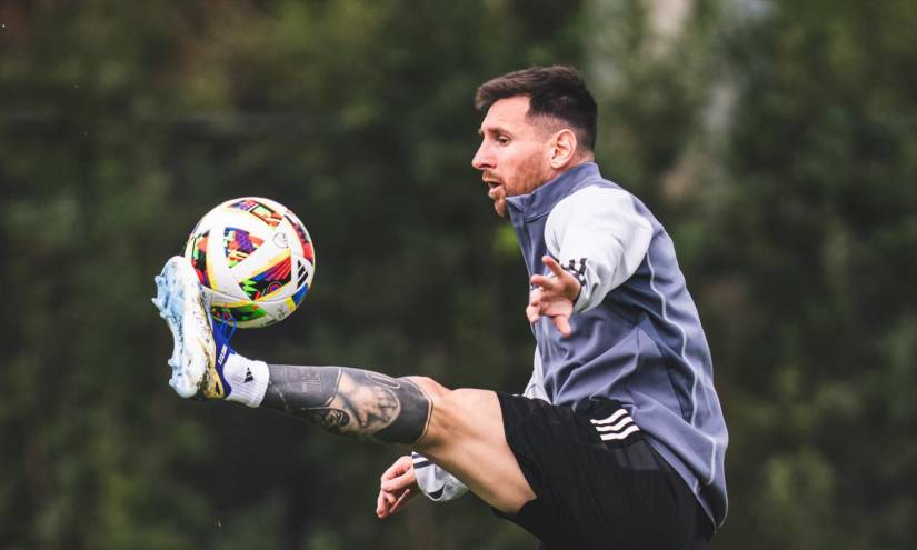 Lionel Messi en un entrenamiento con el Inter Miami