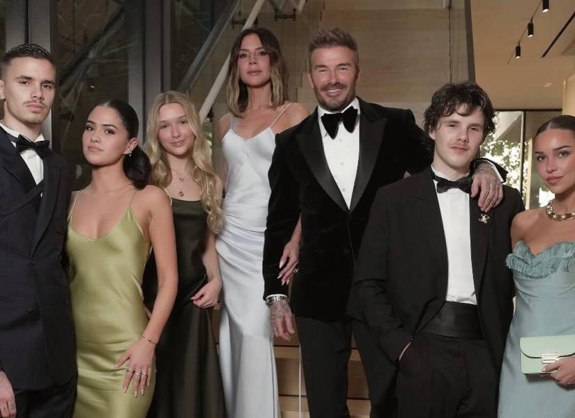 David Beckham junto a sus invitados.