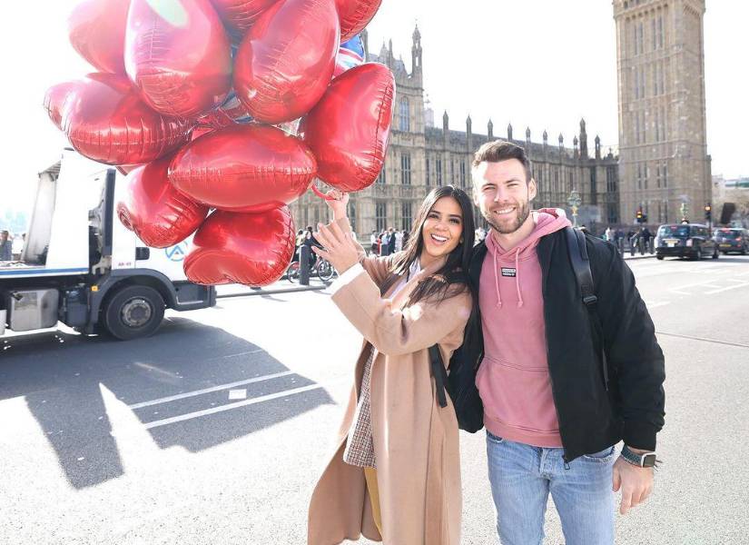 Michela Pincay y su novio francés Alexis Marle en Inglaterra.