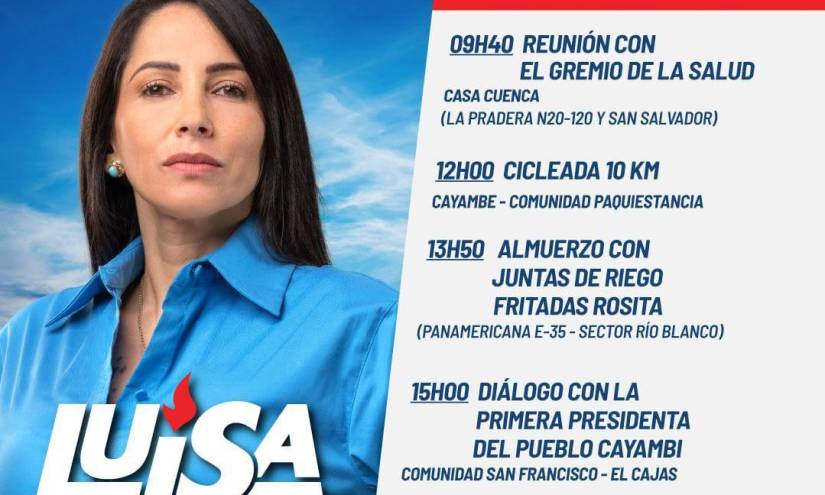 Luisa González con una postura más seria.
