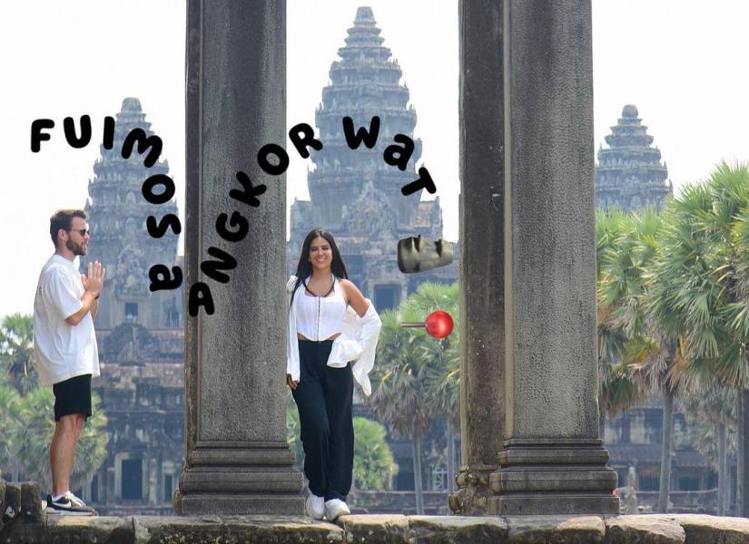 Michela Pincay y Alexis Márle en Angkor Wat, Camboya.