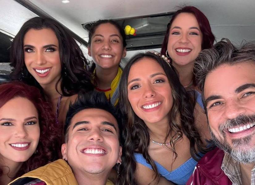 La familia García en su primer día de rodajes.