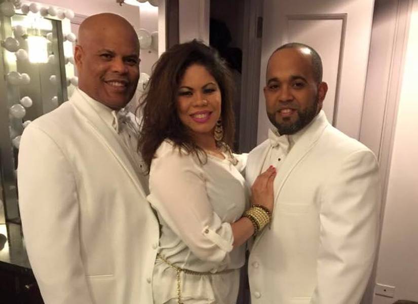 Rubby Pérez y dos de sus hijos.