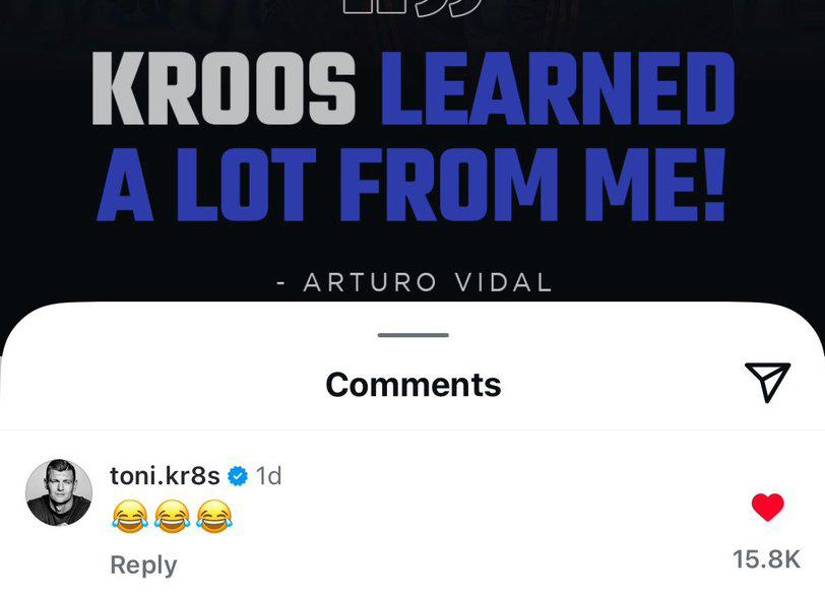 La reacción de Toni Kroos a las declaraciones del chileno.