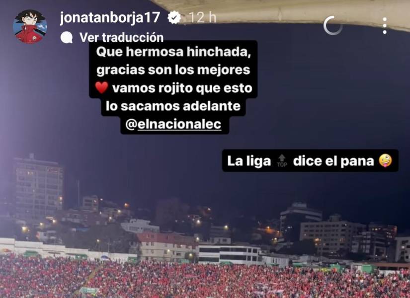 Jonatan Borja publicó un mensaje por no poder jugar en la tercera fecha ante Emelec.