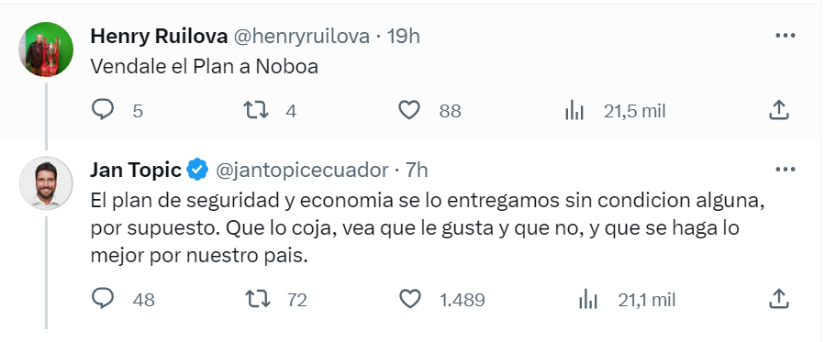 Jan Topic publicará sus planes de gobierno a disposición del país, en redes sociales