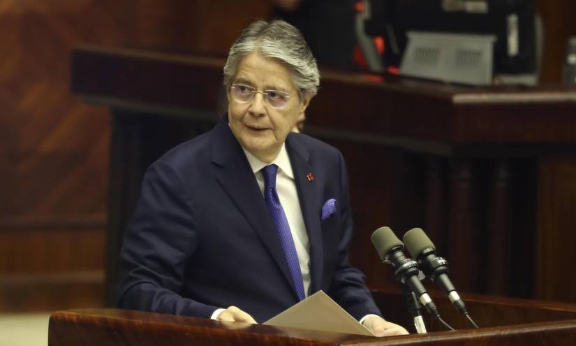 El presidente de Ecuador, Guillermo Lasso, intervino durante un juicio político de censura en su contra, en la sede de la Asamblea Nacional, un día antes de decretar la disolución del parlamento.