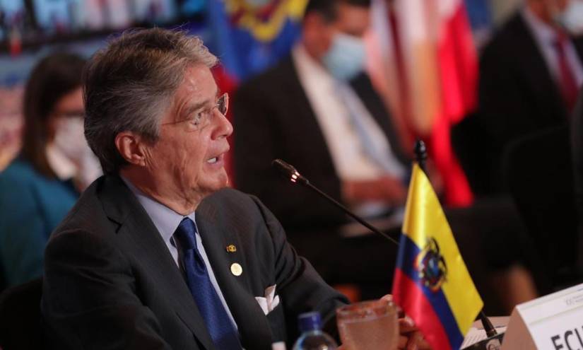 Guillermo Lasso durante su intervención en el XXI Consejo Presidencial Andino.