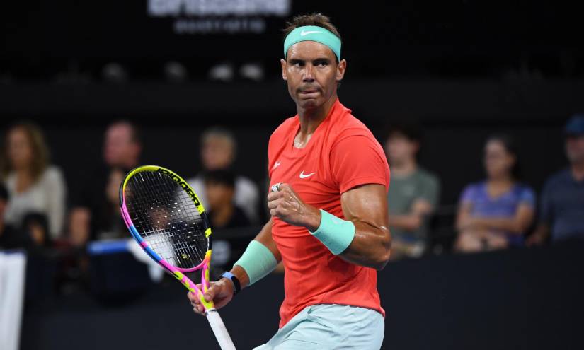 Rafael Nadal, durante el partido ante el austríaco Dominic Thiem, del torneo de Brisbane (Australia)
