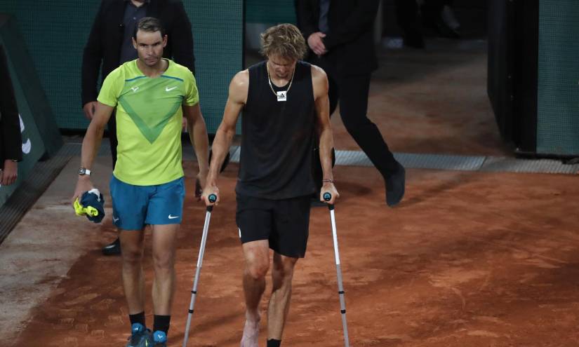 El tenista Alexander Zverev teme que los ligamentos de su tobillo estén rotos