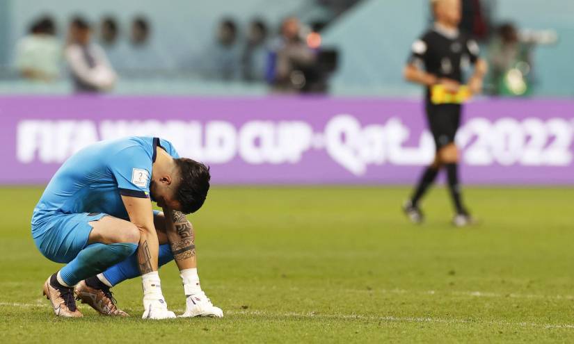 Hernán Galíndez reacciona a la derrota de Ecuador contra Senegal.