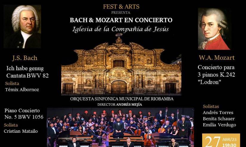 El afiche oficial del show Bach y Mozart en concierto.