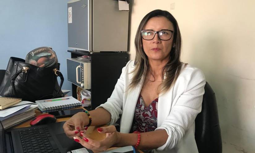 Johanna Orbe, de la fundación Girasoles de Justicia, en su oficina en Quito.