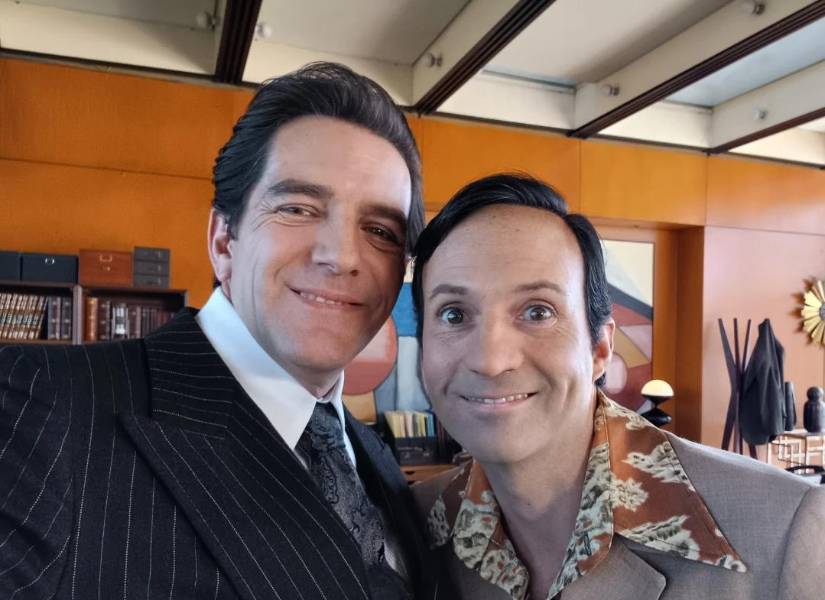 Sebastián Moncayo junto al actor mexicano Pablo Cruz.