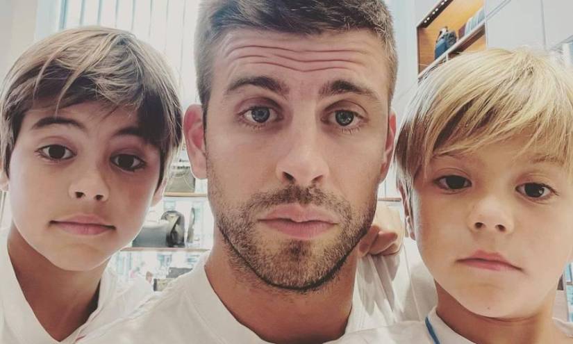 Imagen que Gerard Piqué publicó en su Instagram junto a sus dos hijos.
