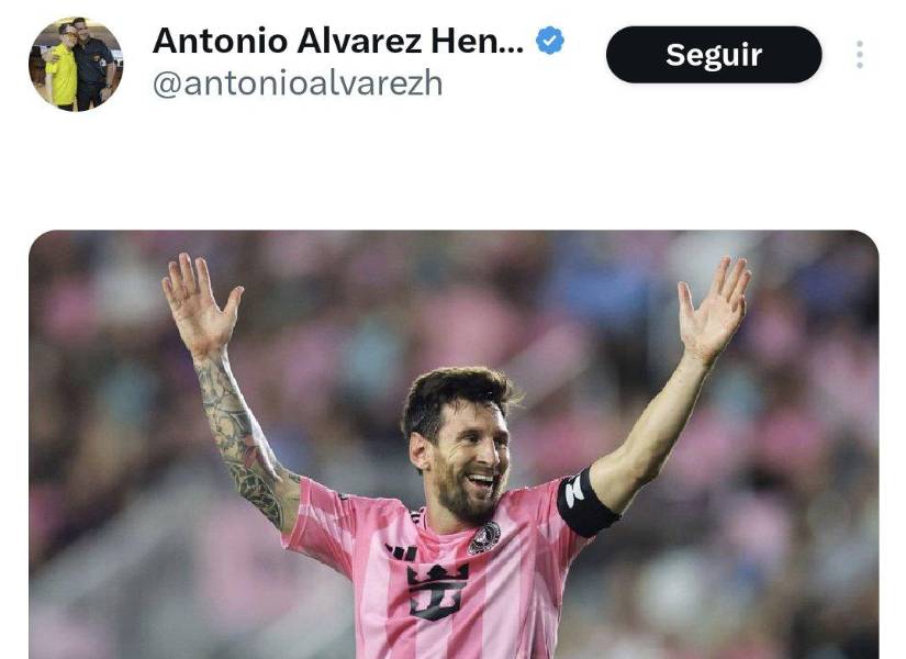 El presidente de Barcelona SC, Antonio Álvarez, publicó una foto de Lionel Messi.