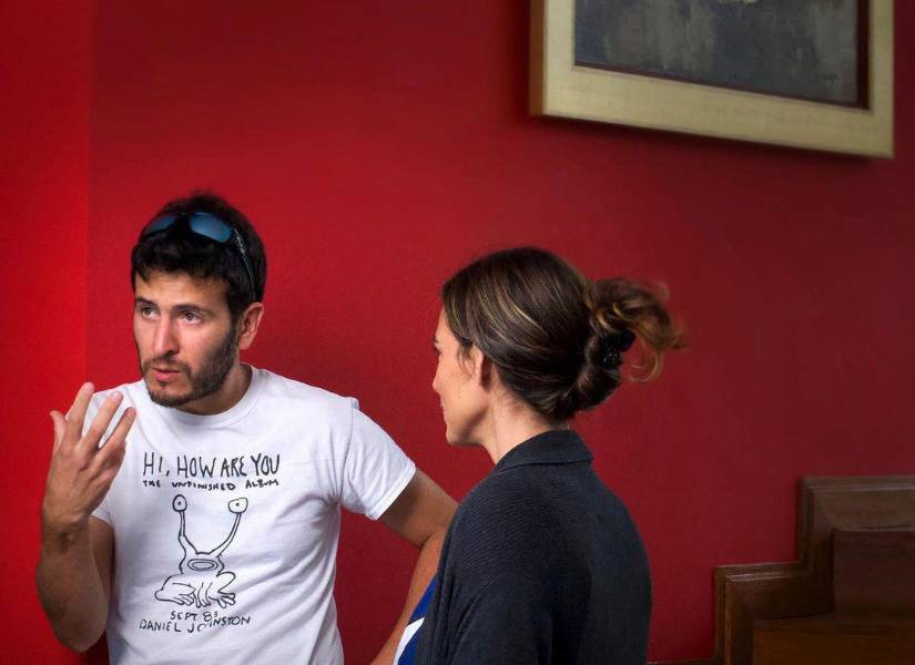 Juan Sebastián Jácome en el set de Los Ahogados