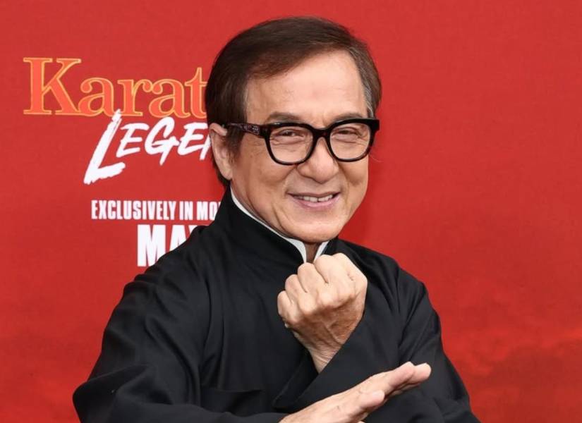 Jackie Chan en la premier de Karate Kid.