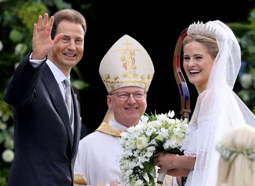 María Carolina y su padre, Luis de Liehctenstein.