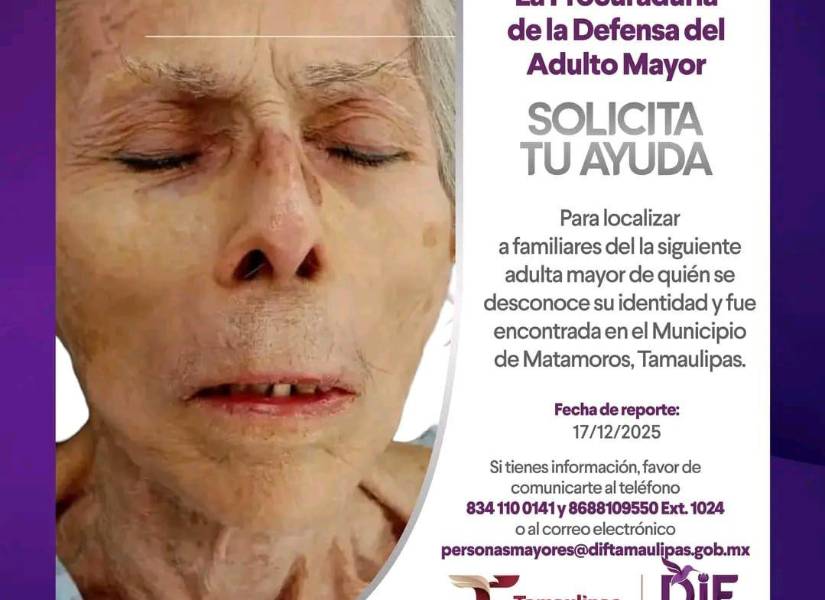 Solicitud de ayuda de la Procuraduría para encontrar familiares de Nilda.