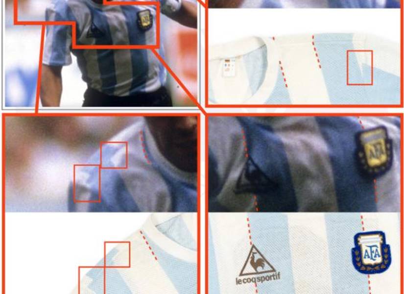 Rasgos de la camiseta para evidenciar su veracidad.