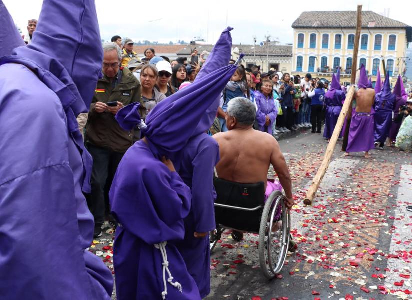 Quito, viernes 29 de marzo del 2024. Procesión de Jesús del Gran Poder, en el Centro Histórico.
