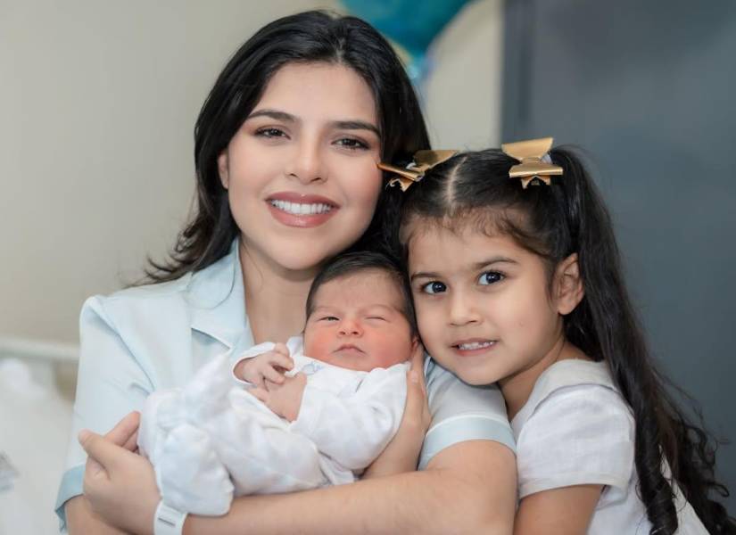 Emma Guerrero junto a sus hijos, Luciana y Emanuel.
