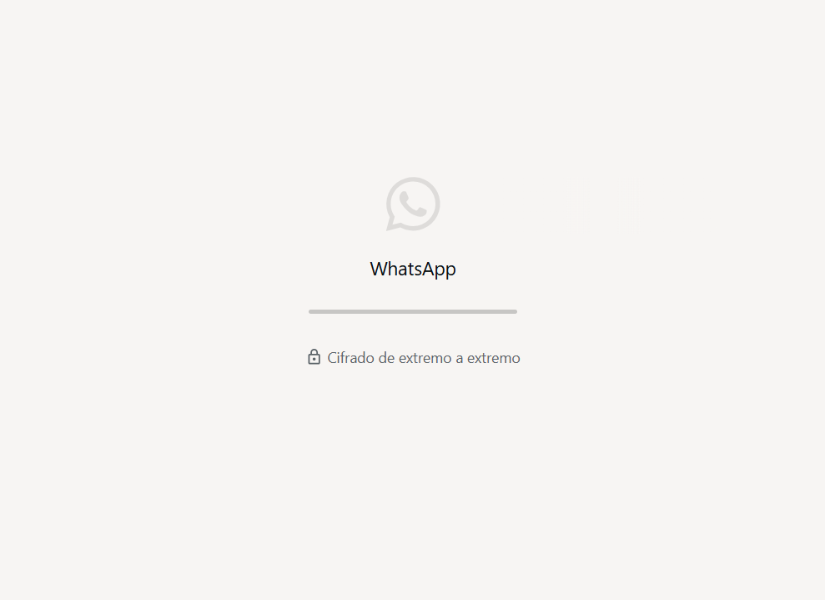 Así se ve la interfaz de WhatsApp web en estos momentos. Así se mentiene por horas, sin cargar los chats y mensajes