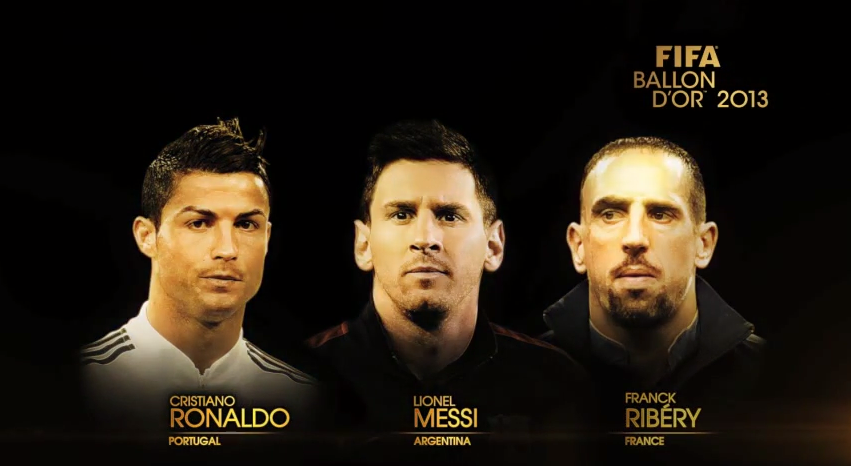 Messi, Ribéry y Ronaldo, finalistas al Balón de Oro 2013