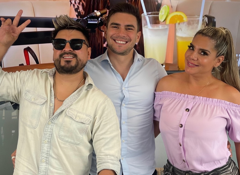 Álex Pluas, Carlos Scavone y Sovía Caiche.