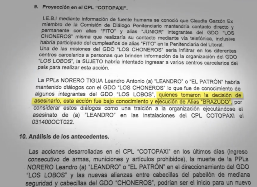 En el informe se menciona a Claudia Garzón de mantener contacto directo y permanente con alias Fito.