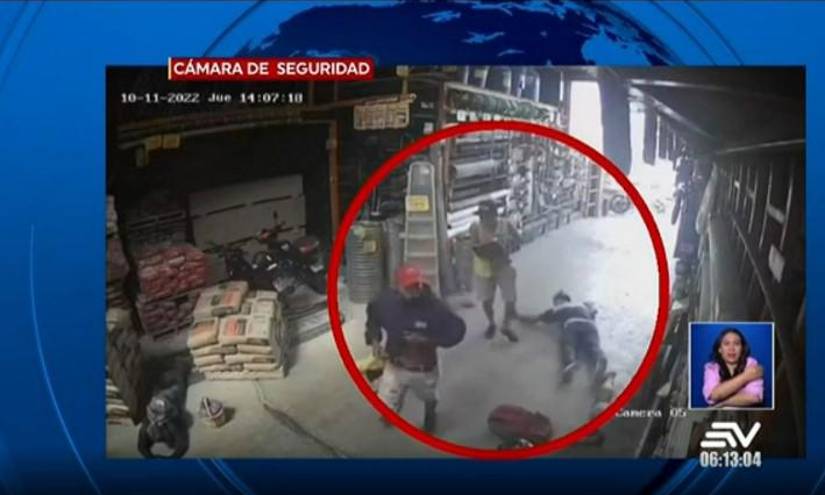 Captura de video de un asalto a una ferretería en la vía Perimetral.