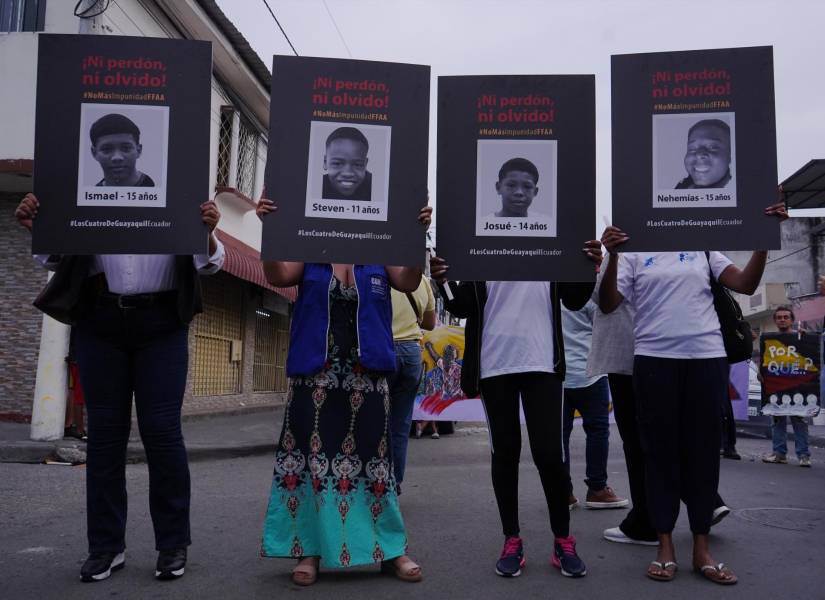 Los familiares de los menores asesinados realizaron marchas en Guayaquil.