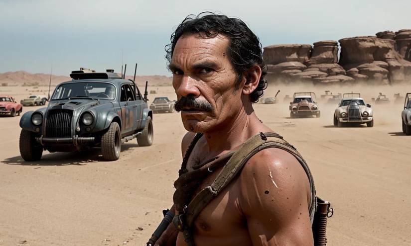 Así se vería Don Ramón protagonizando Mad Max, según la Inteligencia Artificial.