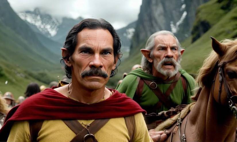 El hobbit personificado por Don Ramón, según la IA.