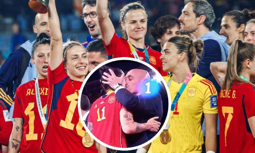 Captura de pantalla de la premiación a las jugadoras de España, campeonas del Mundial Femenino de Fútbol.