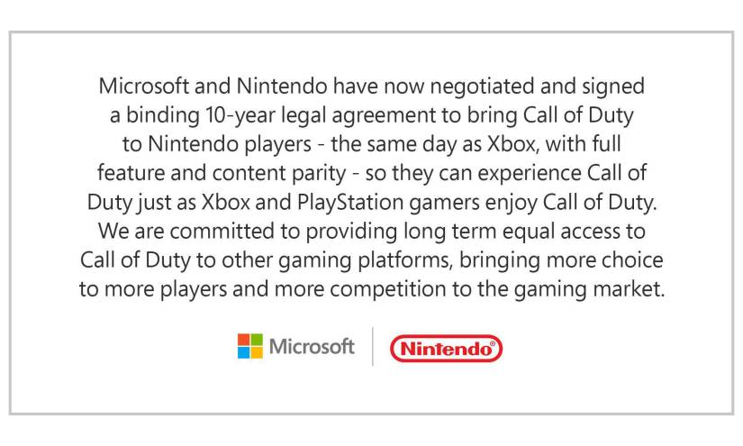 Acuerdo entre Microsoft y Nintendo por 10 años