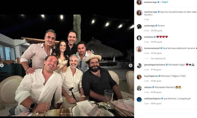 El actor se dejó ver en la boda de su amiga Marimar Vega con el cineasta Jerónimo Rodríguez. Crédito: Marimar Vega/Instagram