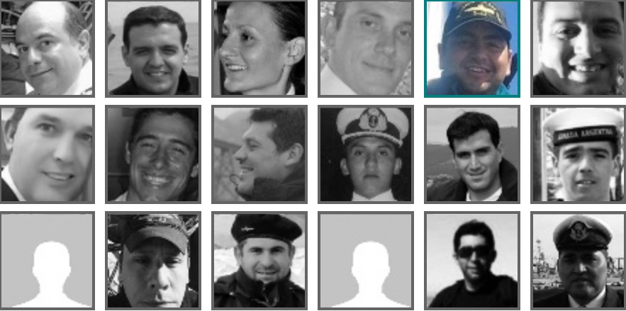 Los 44 tripulantes del submarino desaparecido en las costas de Argentina