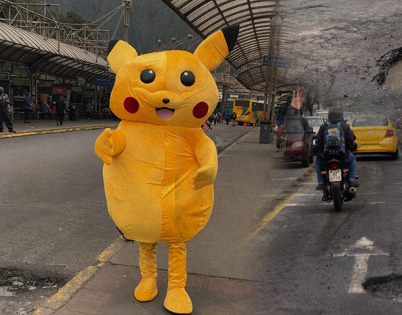 Pintachú es el personaje que recorre los barrios en la campaña 'Quito no se mueve'.