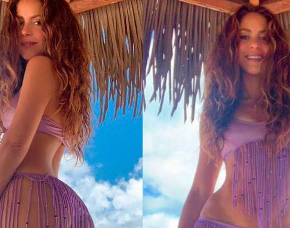 Imágenes de archivo de Shakira en la playa.