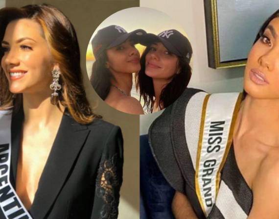 Imágenes de archivo de Miss Argentina y Miss Puerto Rico.