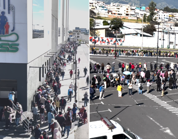 Decenas de personas acudieron al Hospital IESS Quito Sur.