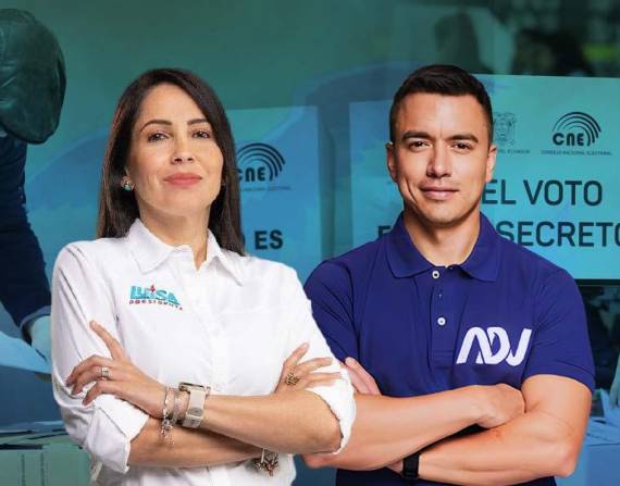 Luisa González y Daniel Noboa, en la foto, son los candidatos que se disputarán la Presidencia de Ecuador el próximo 15 de octubre.