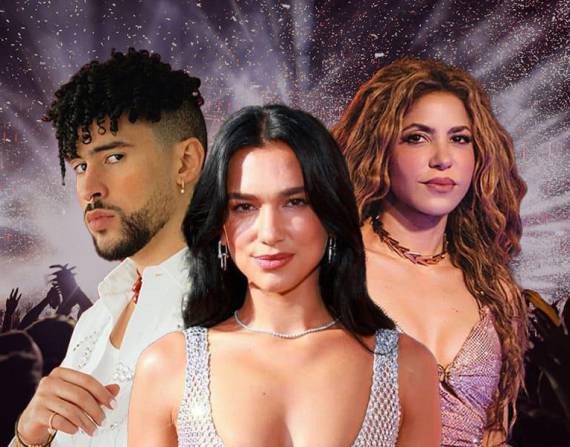 Bad Bunny, Dua Lipa y Shakira son las principales estrellas pop que han anunciado conciertos en América Latina como parte de sus giras mundiales.