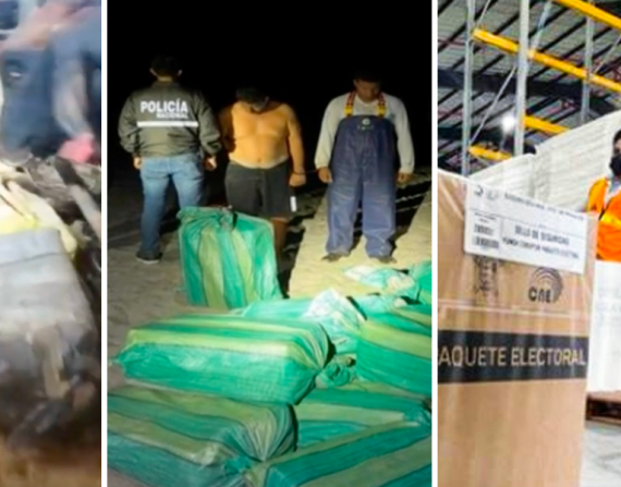 Ecuatorianos vinculados en dos casos de droga: cocaína hallada entre ganado en un barco en España y más de una tonelada en un área protegida de Manabí. Esto es parte de este resumen.