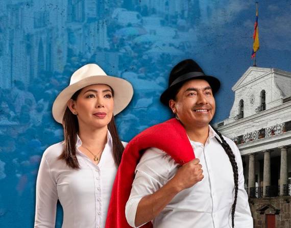 Leonidas Iza y Katiuska Molina.