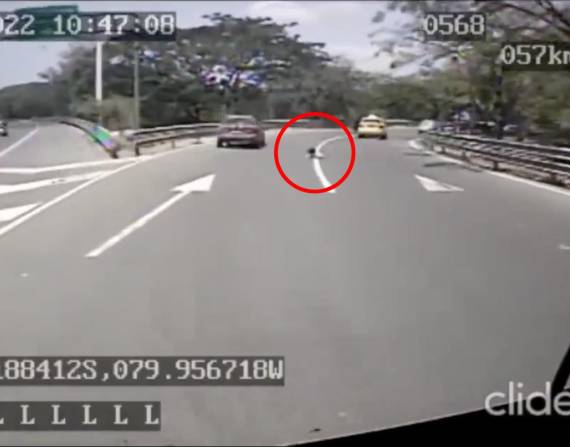 Captura de pantalla de video que captó el accidente en la Perimetral, en Guayaquil.