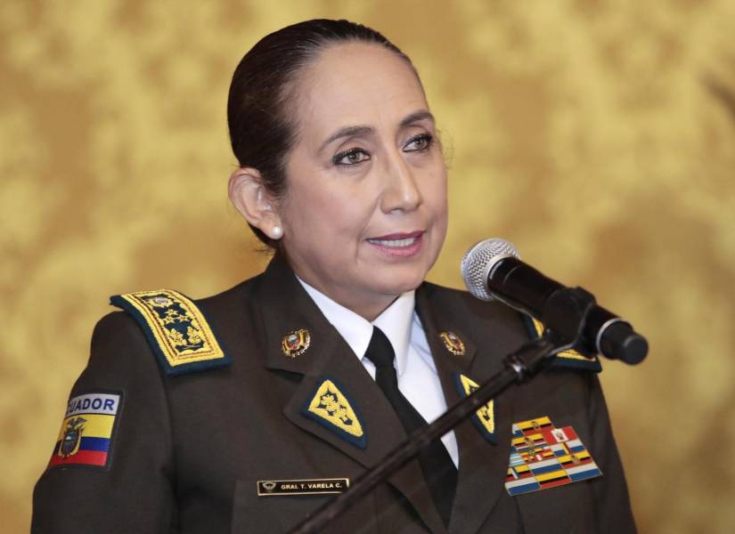 Imagen de Tannya Varela cuando fue posesionada como comandante general de la Policía en marzo de 2023.