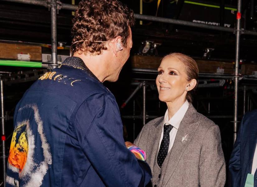 Chris Martin y Céline Dion en Las Vegas.